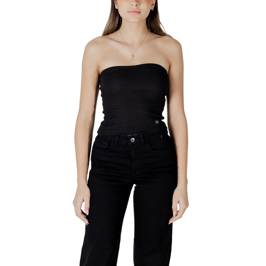 Calvin Klein Jeans Gestreepte Mouwloze Top Dames Wit