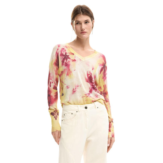 Desigual Bloemen Trui Dames Roze
