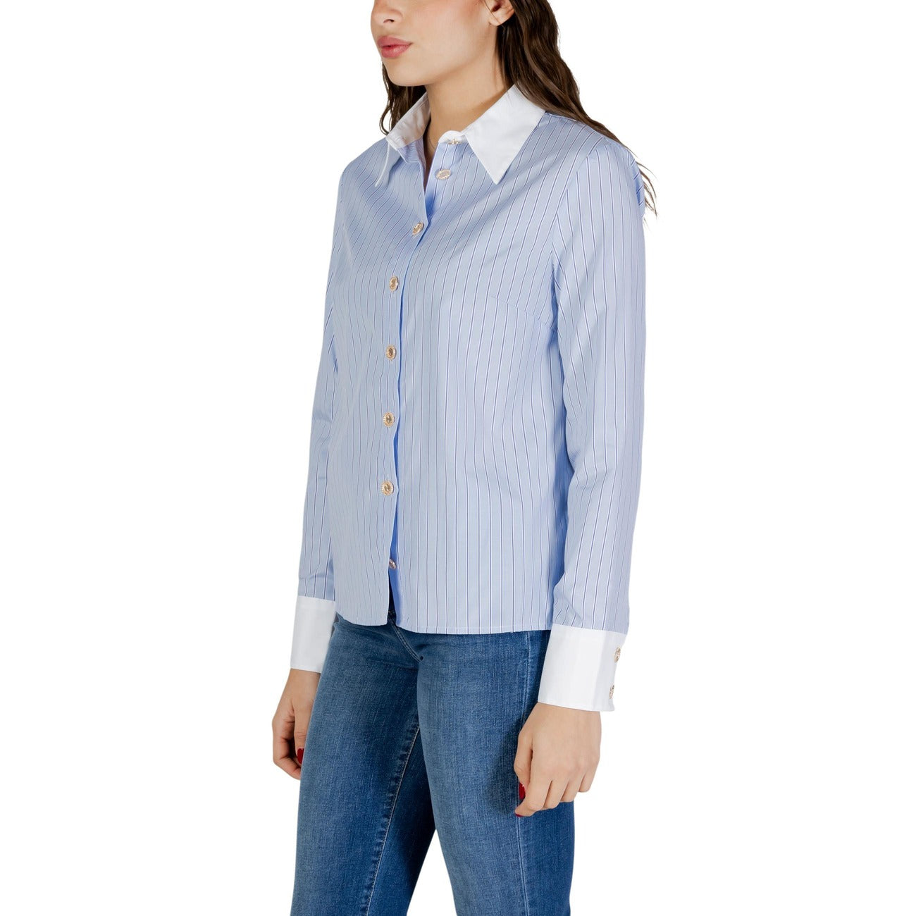 Morgan De Toi Gestreepte Blouse Dames Lichtblauw