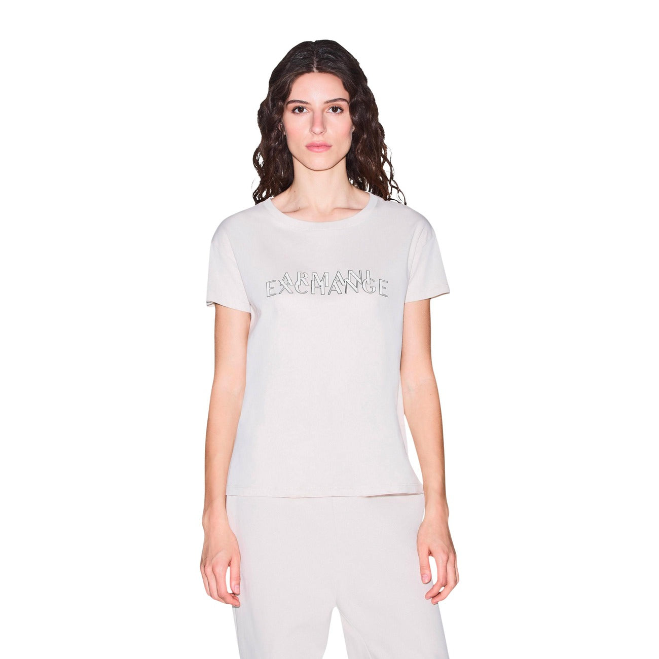 Armani Exchange T-shirt Dames Beige