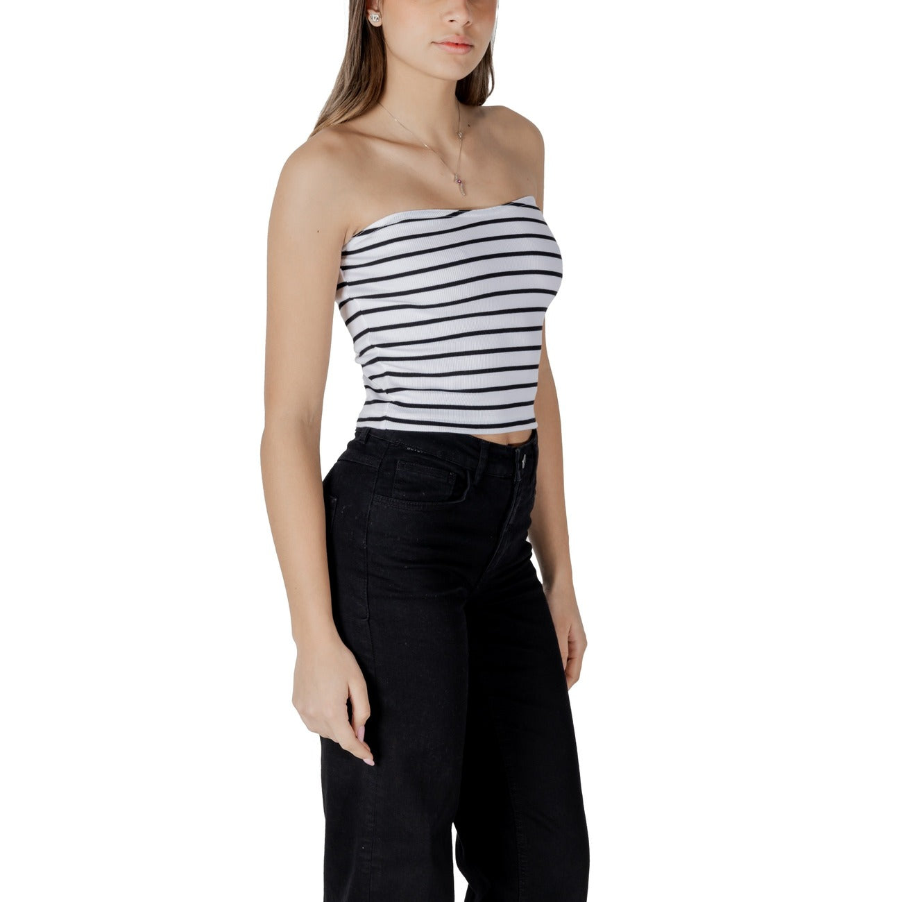 Calvin Klein Jeans Gestreepte Mouwloze Top Dames Wit