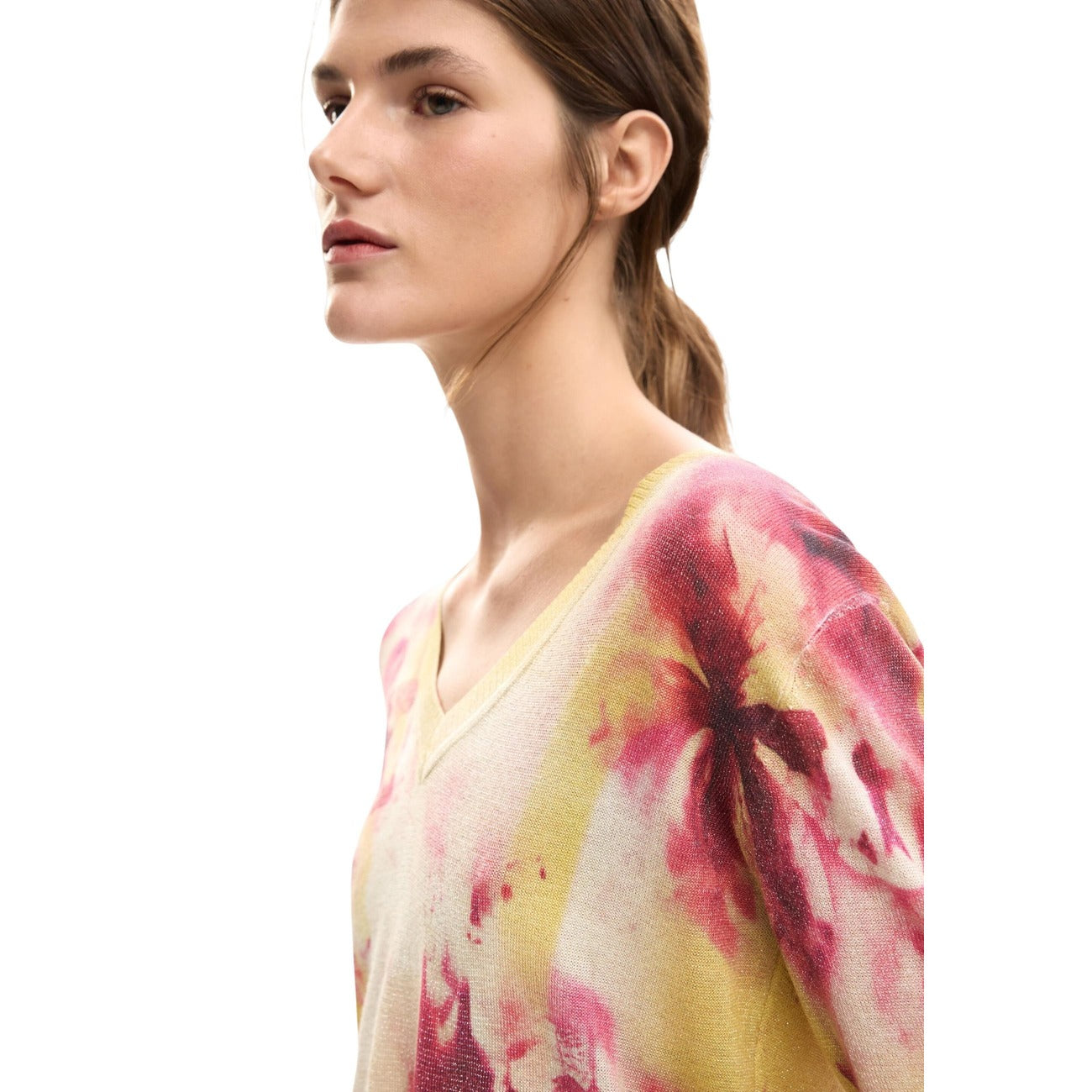 Desigual Bloemen Trui Dames Roze