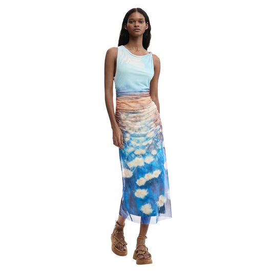 Desigual Mouwloze Jurk Dames Lichtblauw