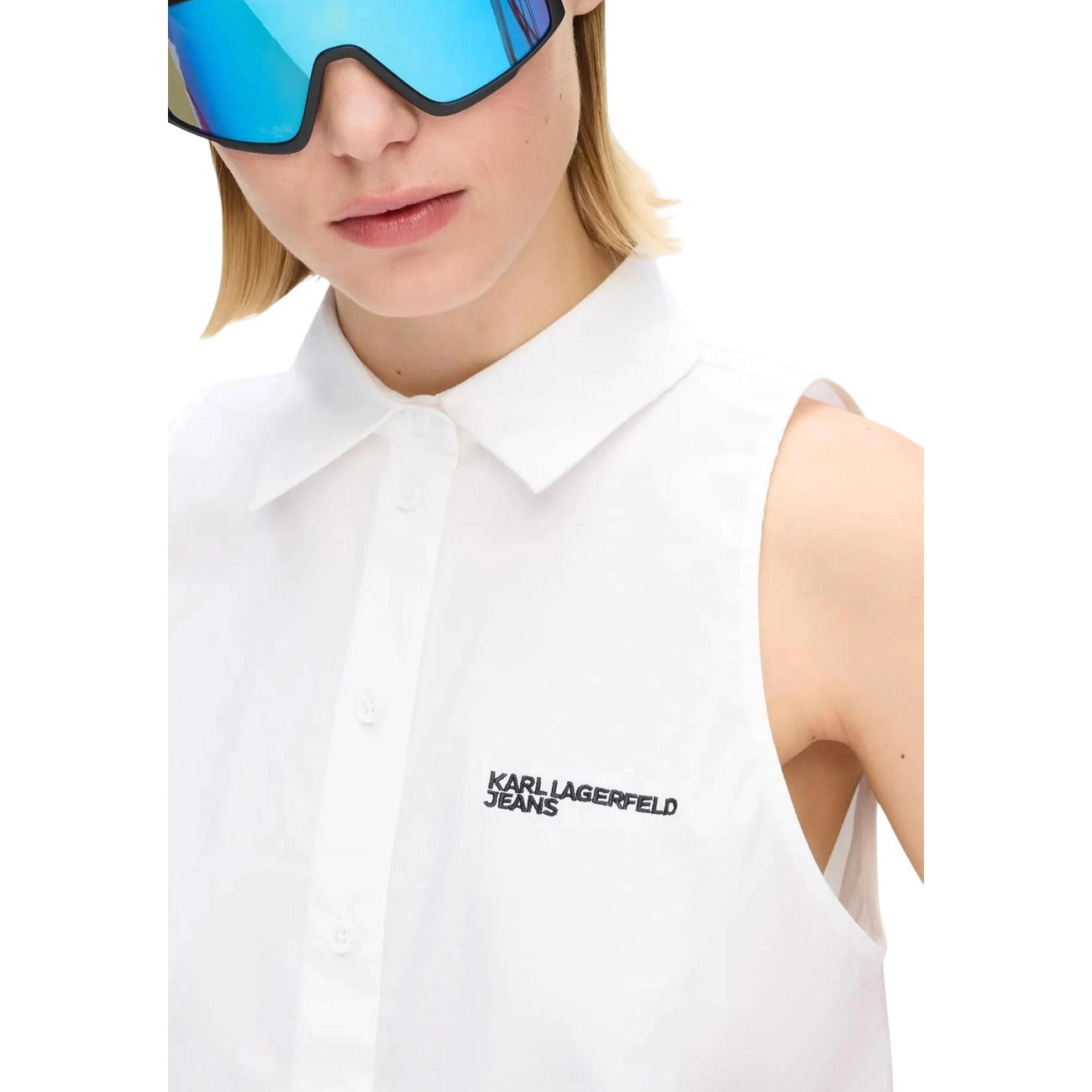 Karl Lagerfeld Jeans Mouwloze Blouse Dames Wit