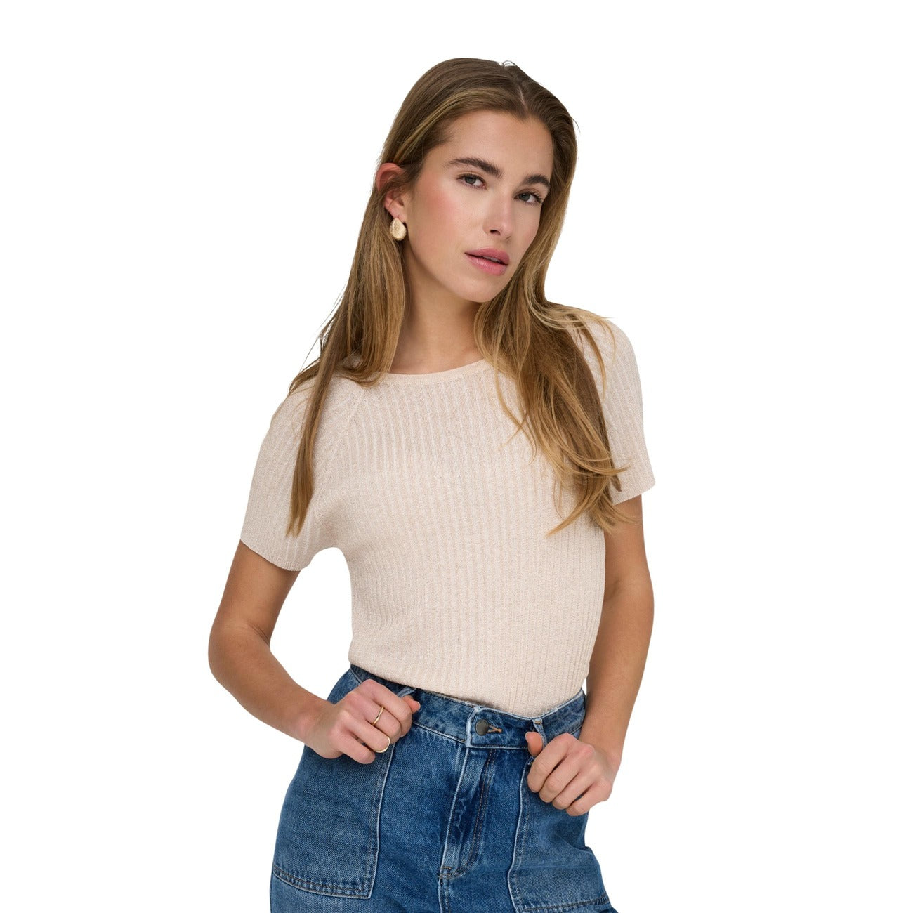 Jacqueline De Yong T-shirt Dames Goud