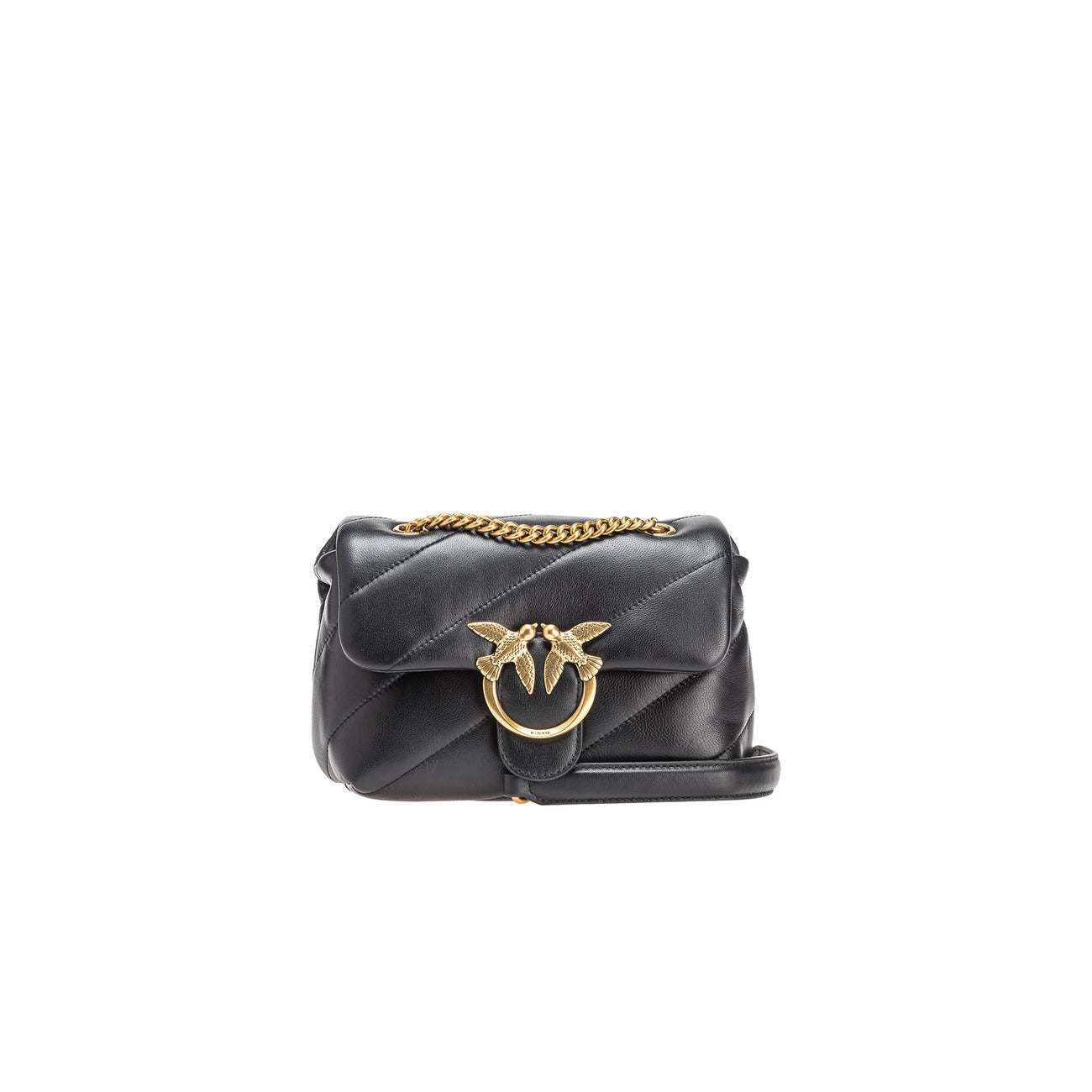 Pinko Leren Handtas Dames Grijs