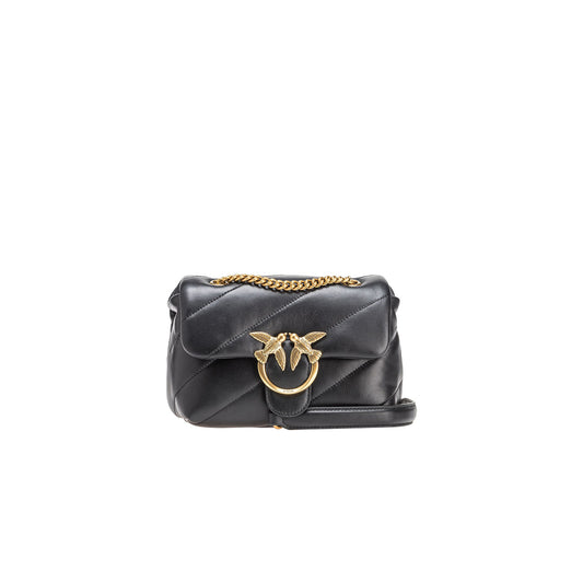 Pinko Leren Handtas Dames Grijs