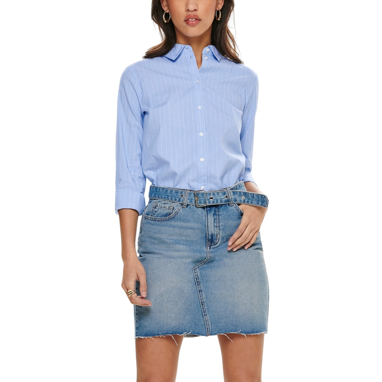 Jacqueline De Yong Shirt Dames Lichtblauw