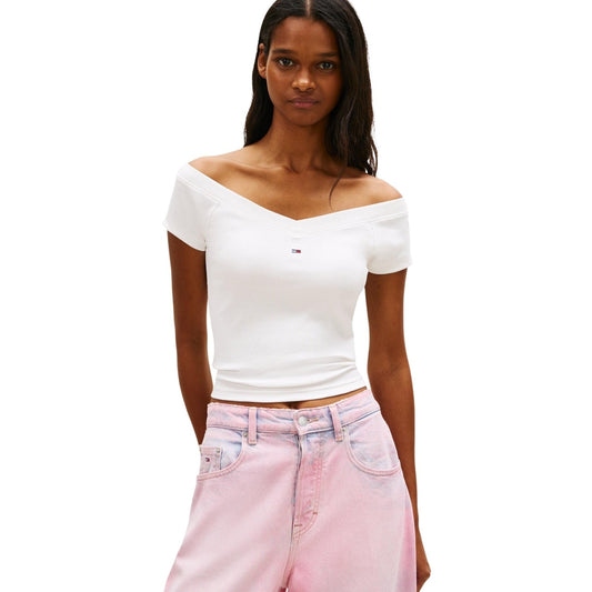 Tommy Hilfiger Jeans Boothals Top Dames Beige