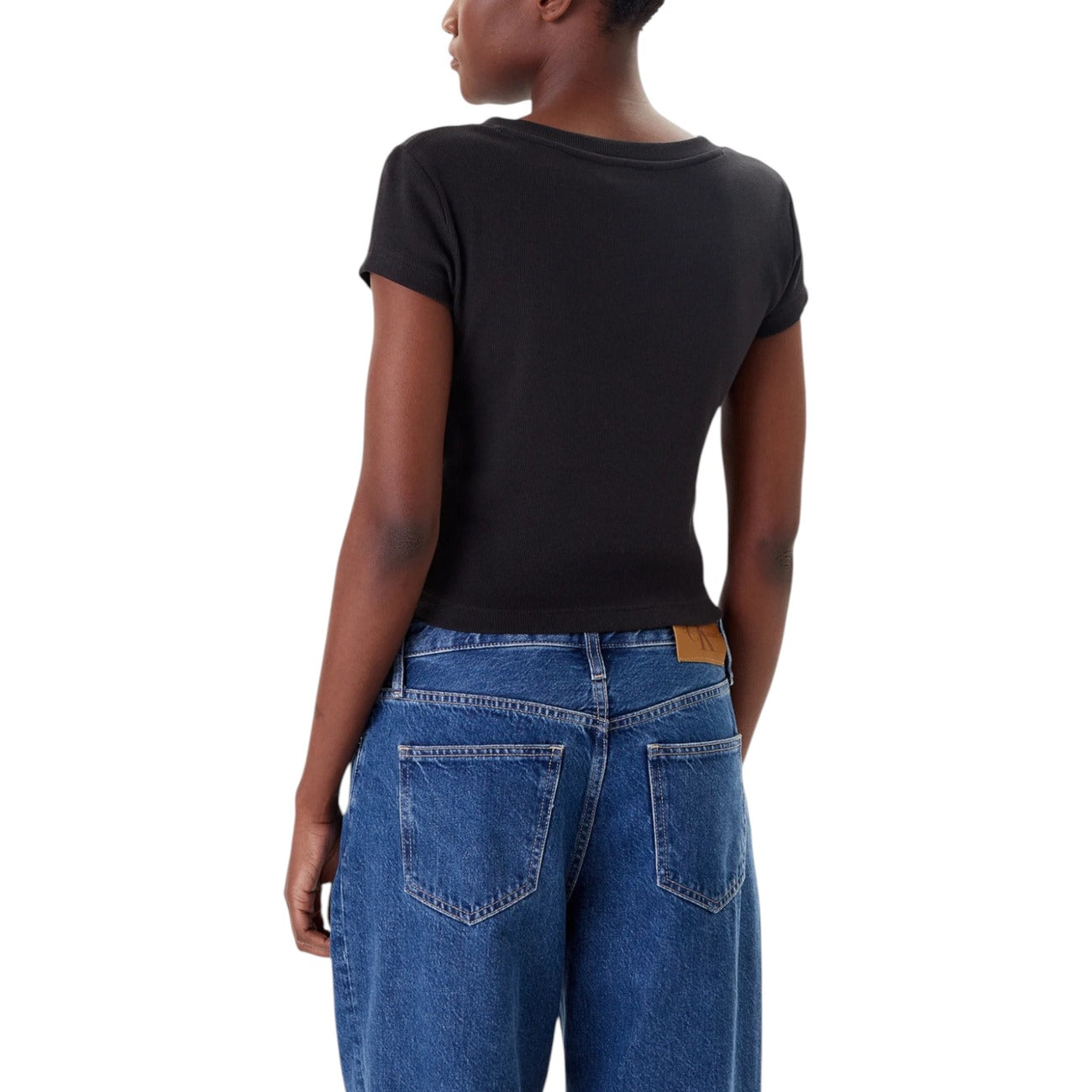 Calvin Klein Jeans V-hals T-shirt Dames Zwart