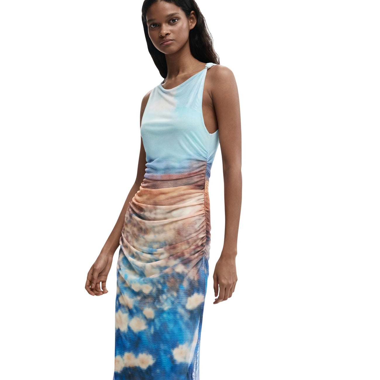 Desigual Mouwloze Jurk Dames Lichtblauw