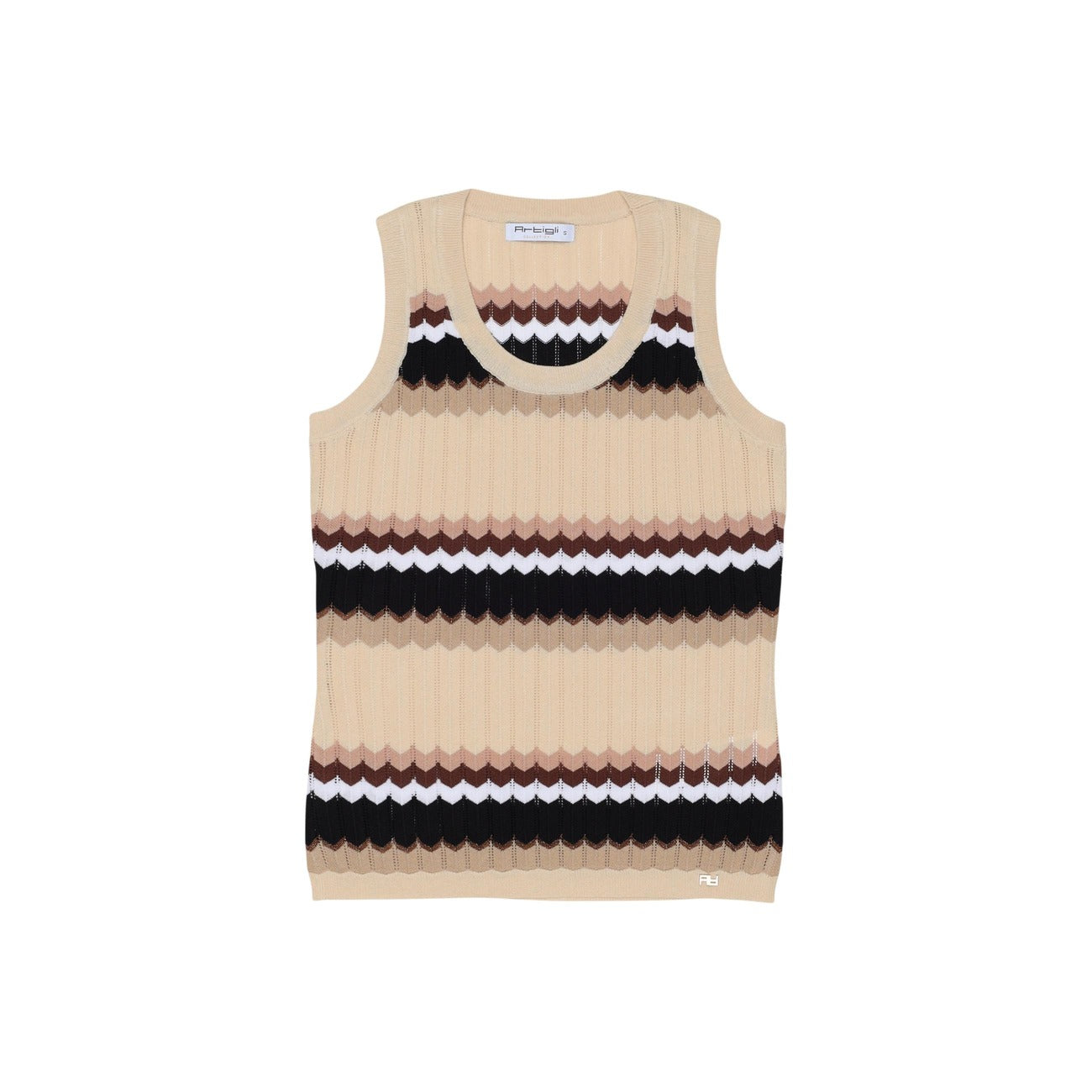 Artigli Gestreepte Top Dames Beige
