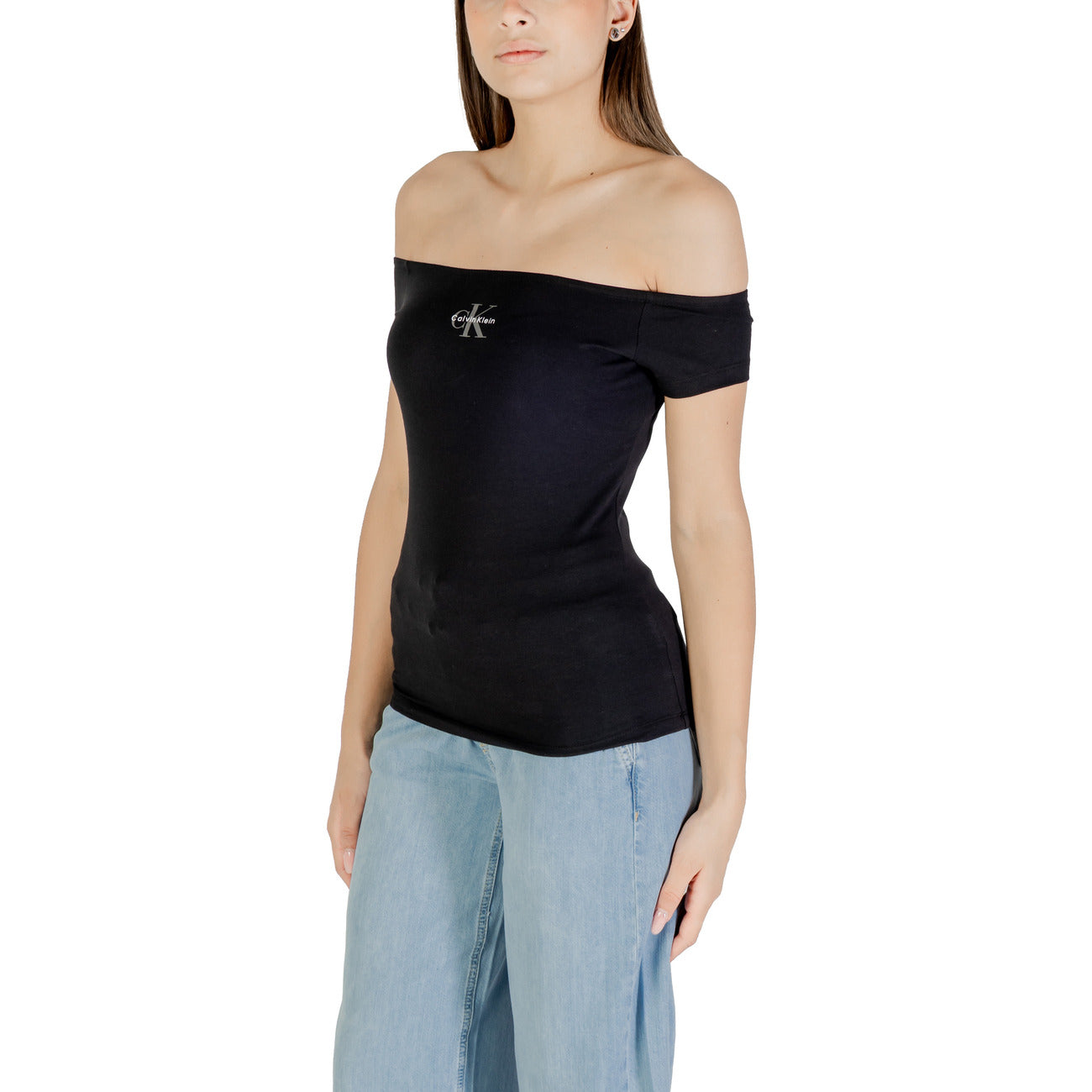 Calvin Klein Jeans Print Top Dames Zwart