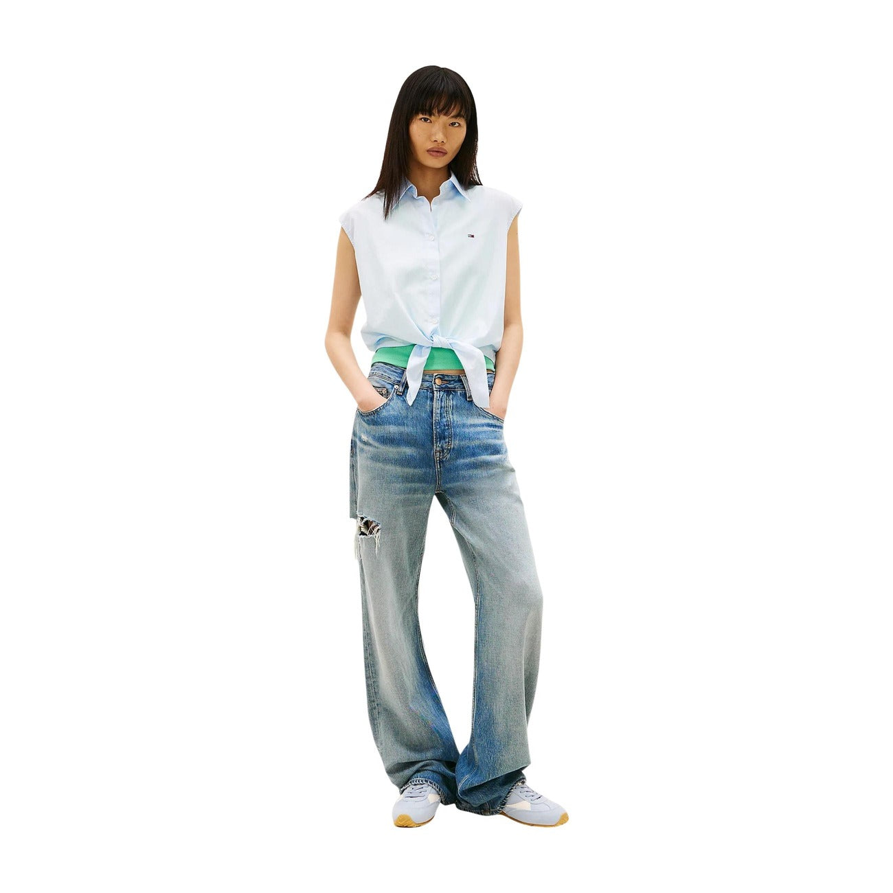 Tommy Hilfiger Jeans Shirt Dames Lichtblauw