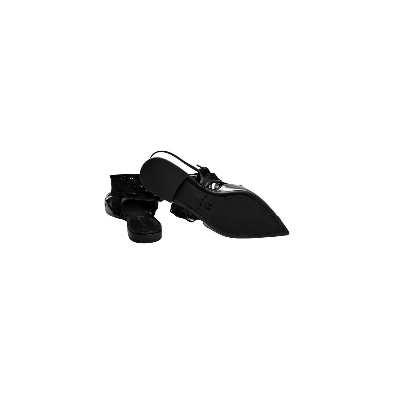 Pinko Sandalen Dames Zwart Leer Enkelbandje