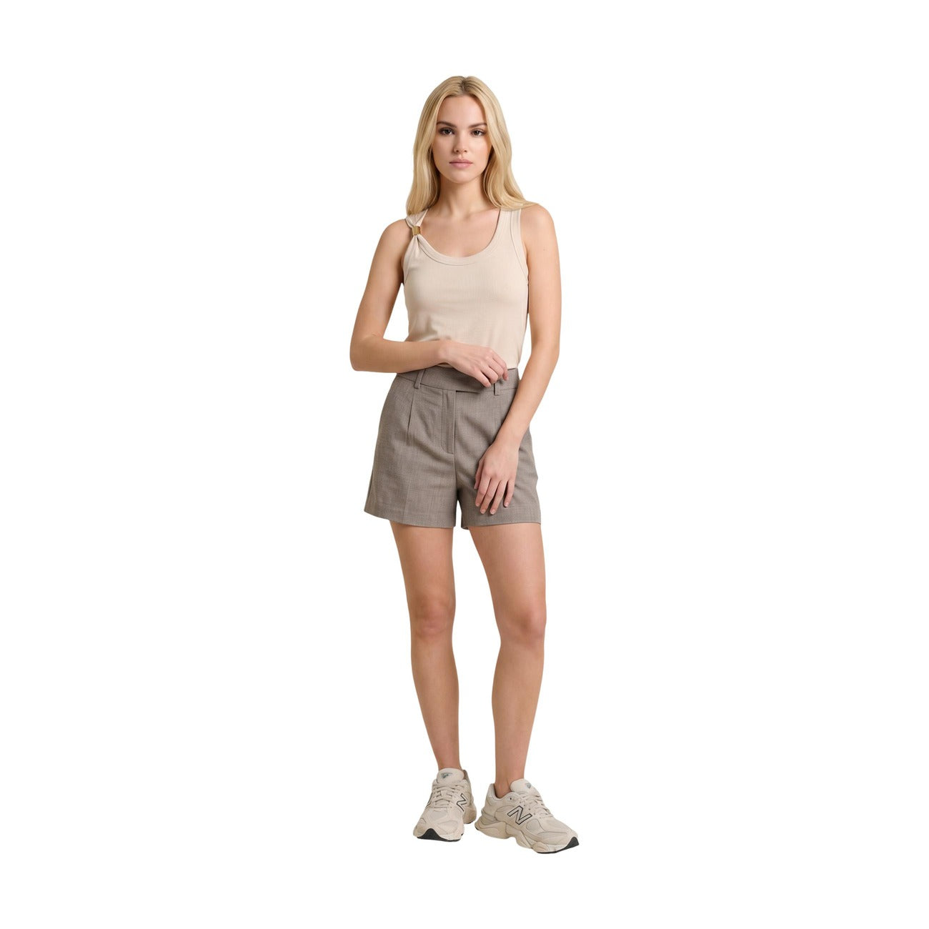 Jacqueline De Yong Mouwloze Top Dames Beige