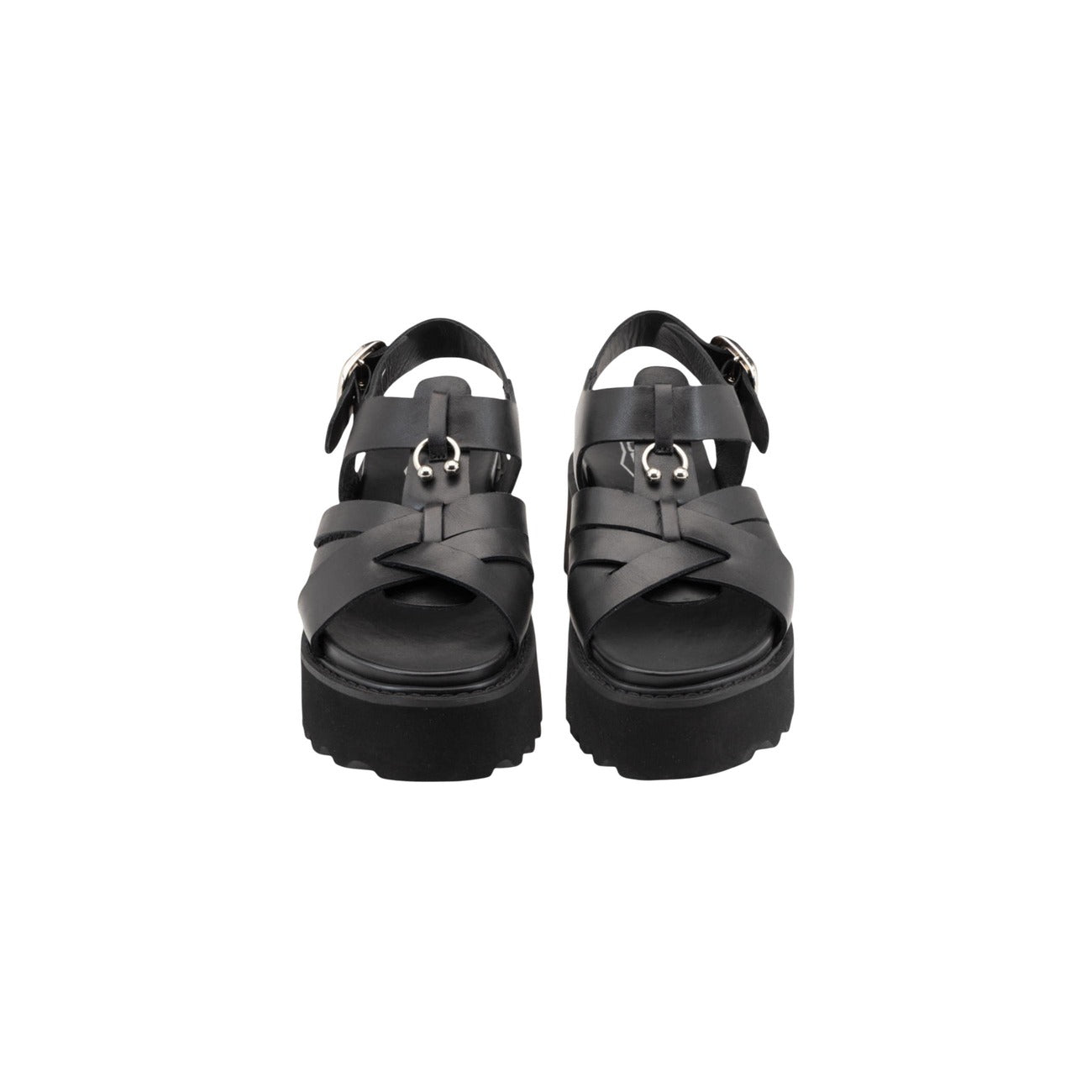 Cult — Cher Leren Platform Sandalen Dames | Zwart