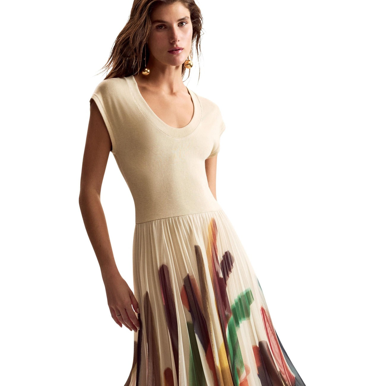 Desigual Print Jurk Dames Beige