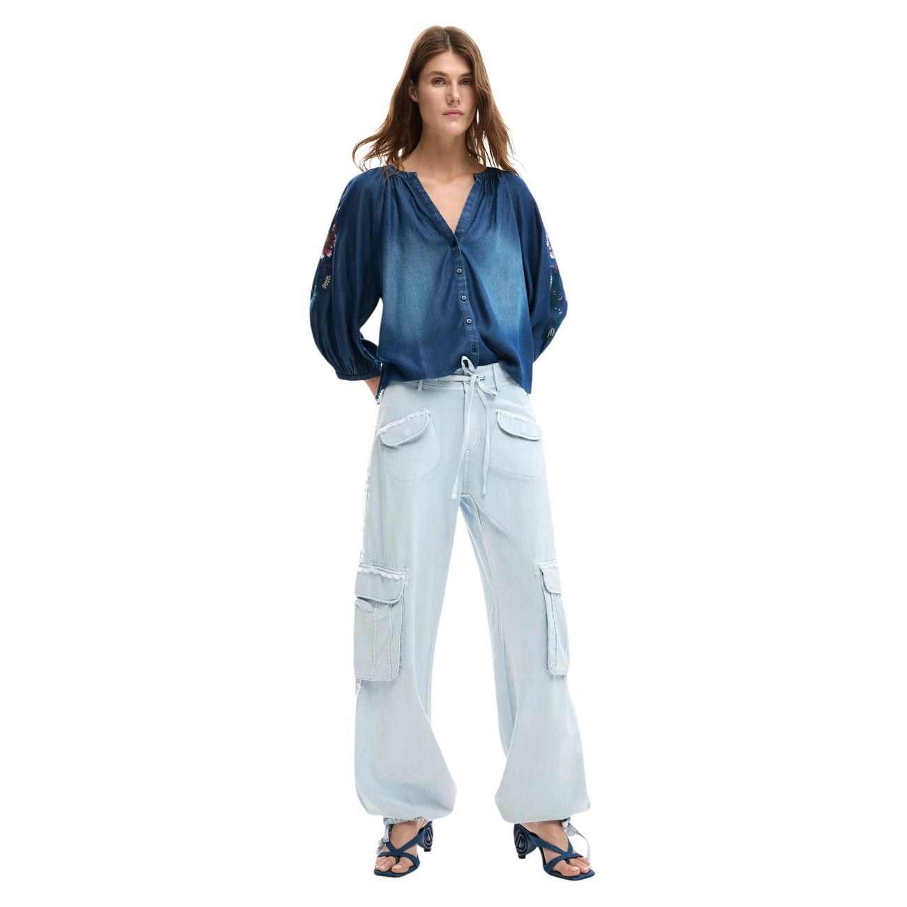 Desigual Broek Dames Lichtblauw
