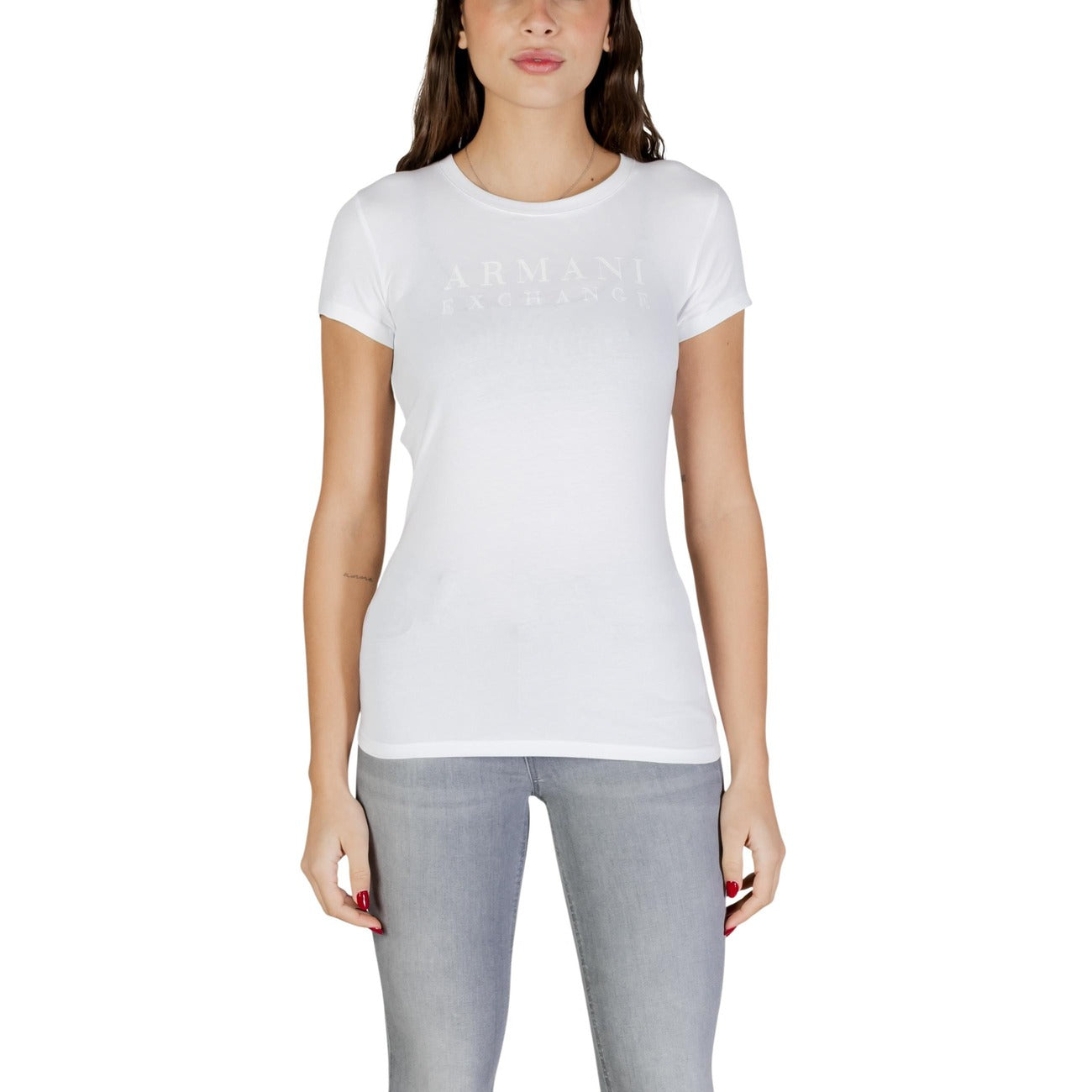 Armani Exchange Print T-shirt Dames Wit