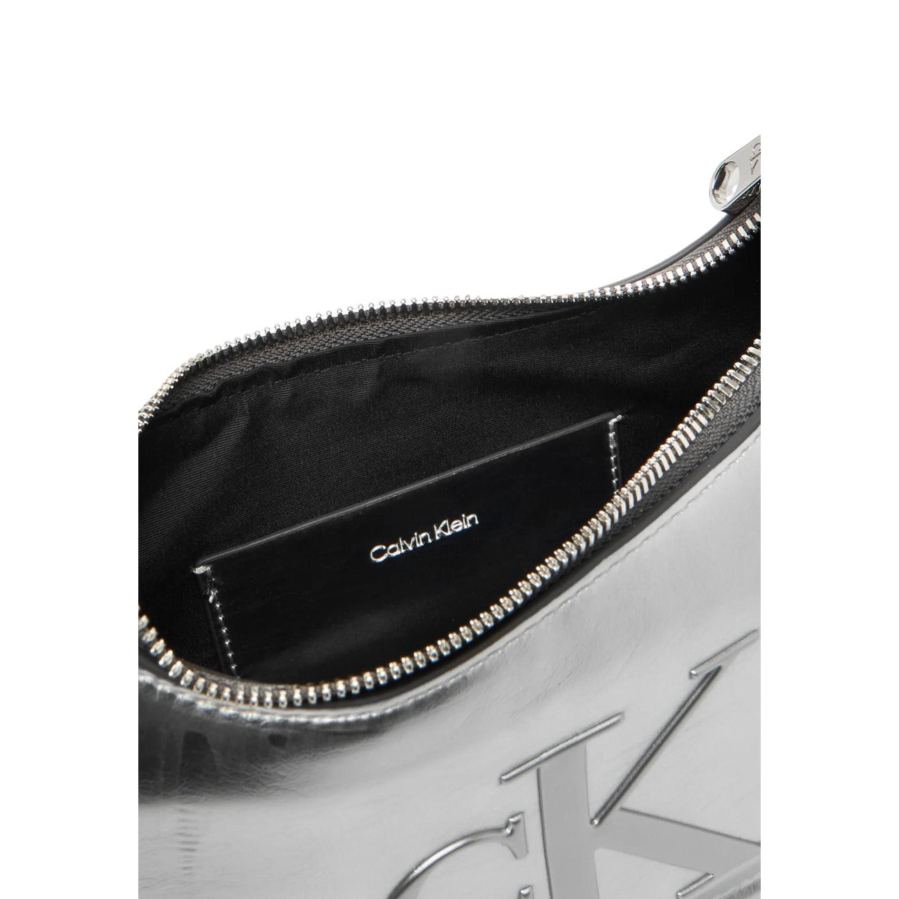 Calvin Klein Metallic Schoudertas Dames Zilver