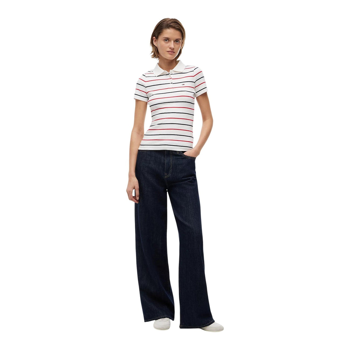 Tommy Hilfiger Jeans Polo Top Dames Wit