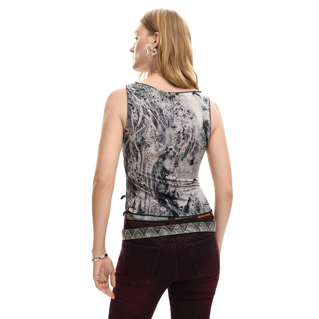 Desigual Mouwloze Top Dames Grijs