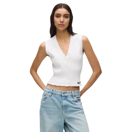 Karl Lagerfeld Jeans Tanktop Dames Wit