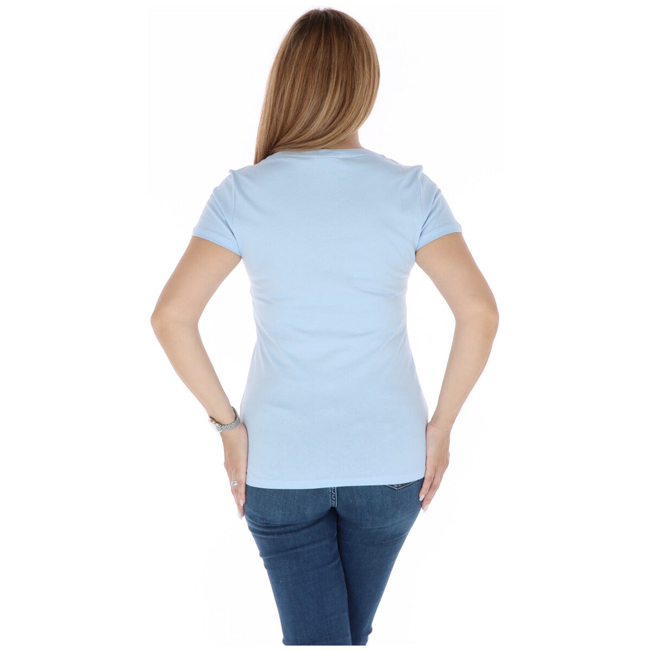 Tommy Hilfiger V-hals T-shirt Dames Lichtblauw