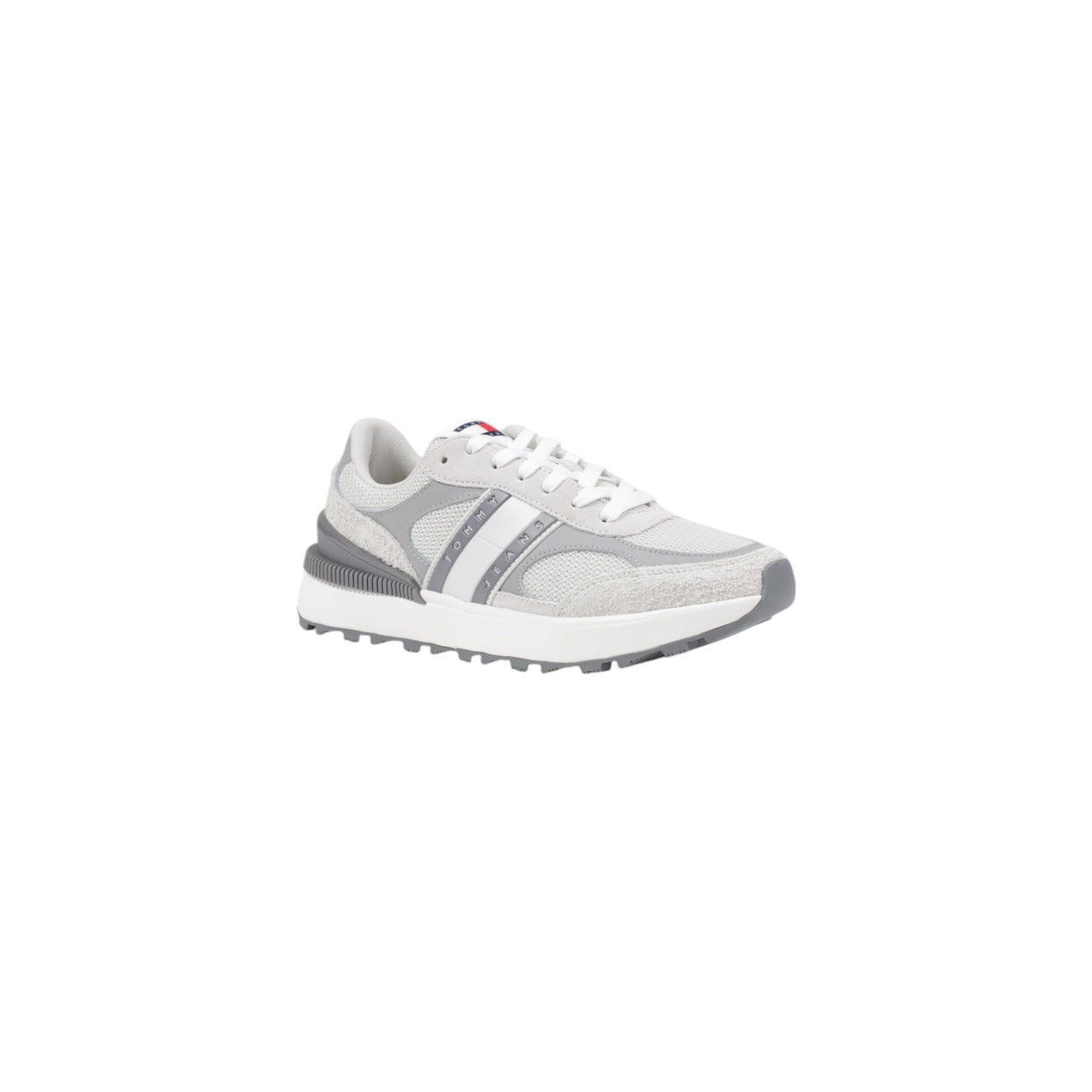 Tommy Hilfiger Jeans Sneakers Dames Grijs Leer