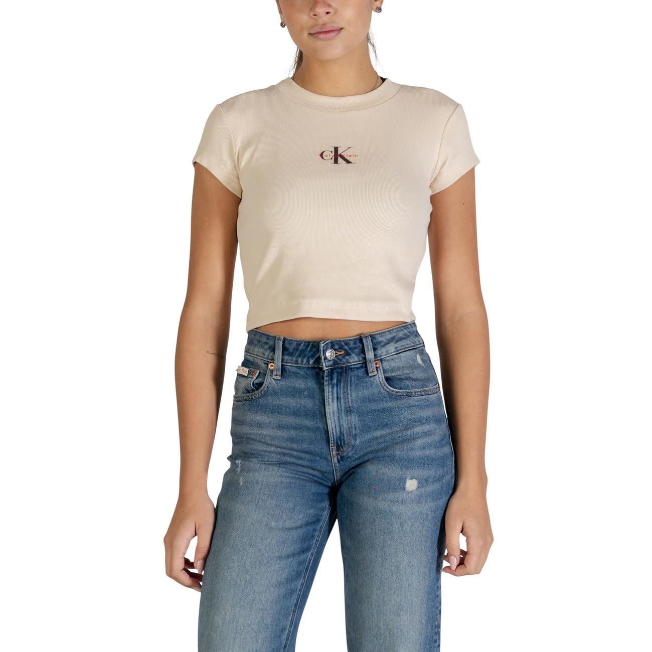 Calvin Klein Jeans T-shirt Dames Beige
