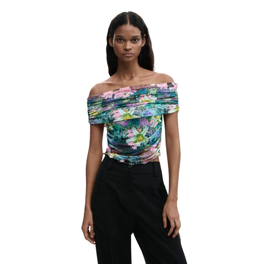 Desigual Bloemen Top Dames Lichtblauw