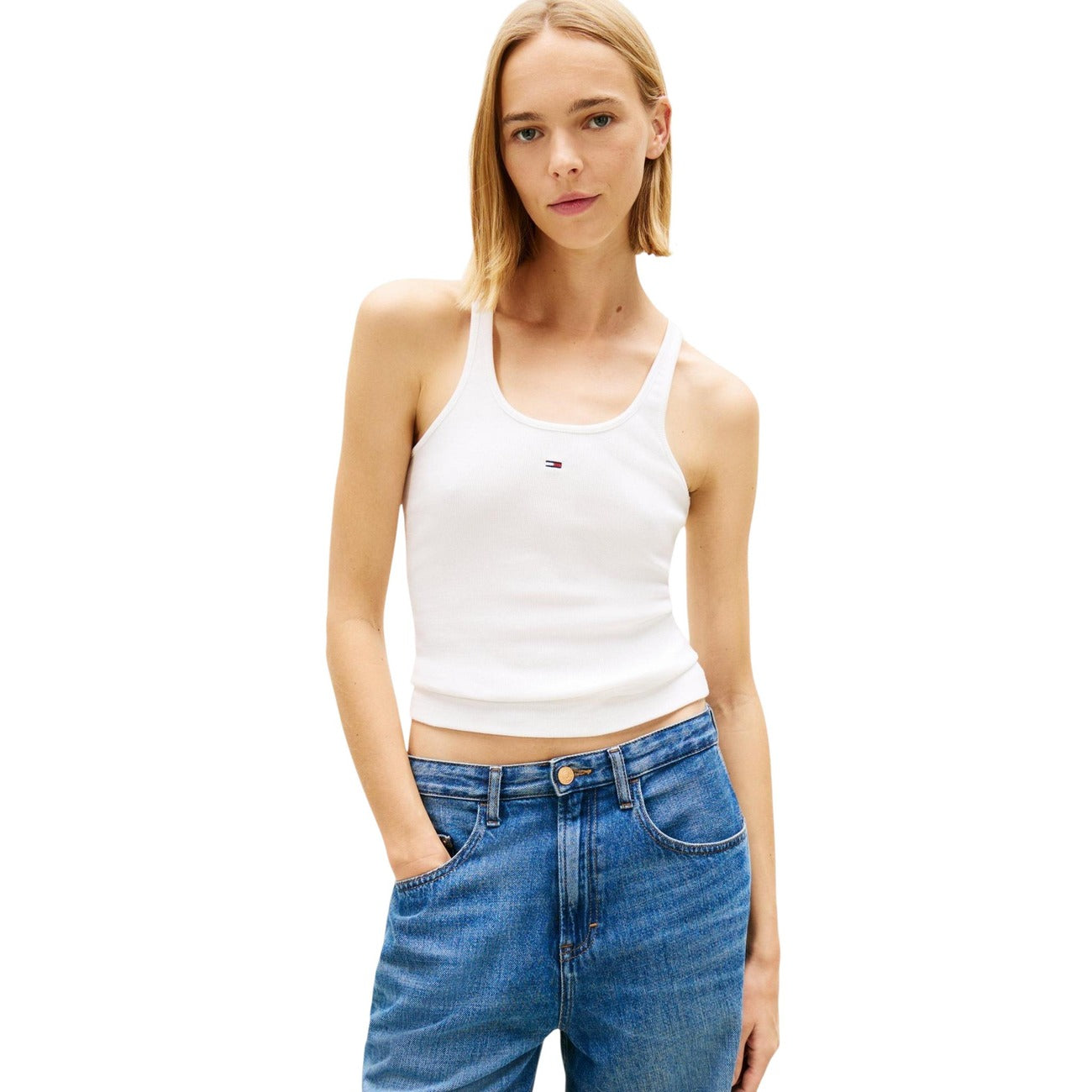 Tommy Hilfiger Jeans Tanktop Dames Wit