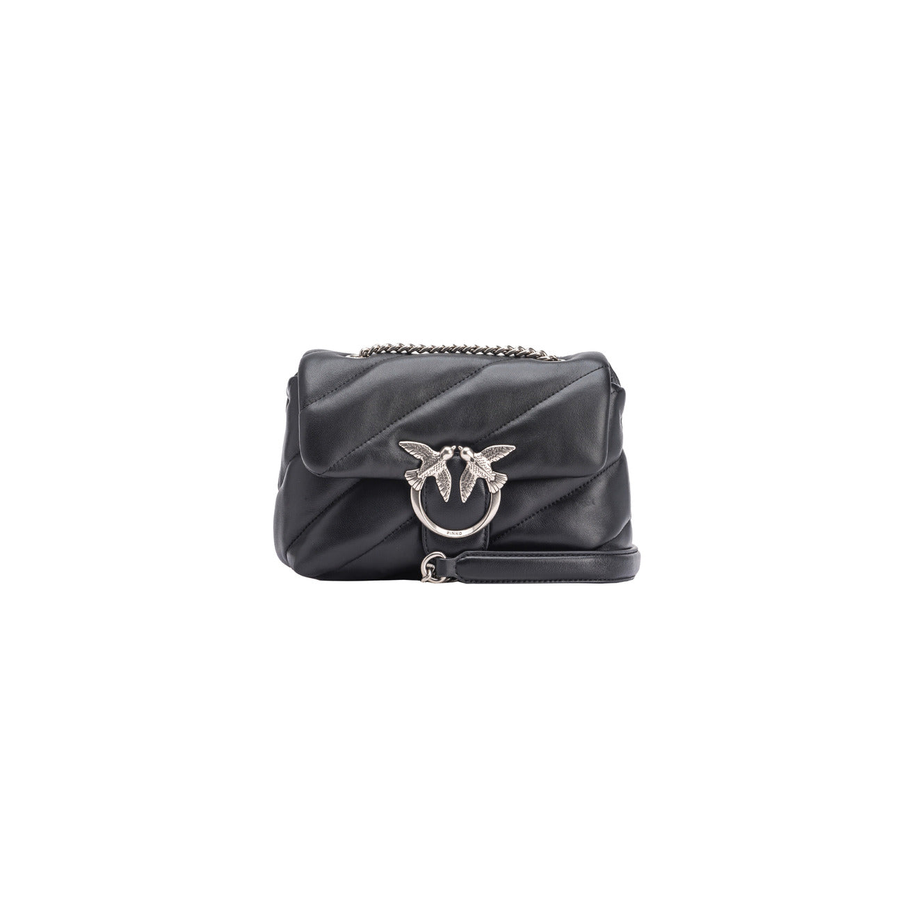 Pinko Leren Handtas Dames Grijs
