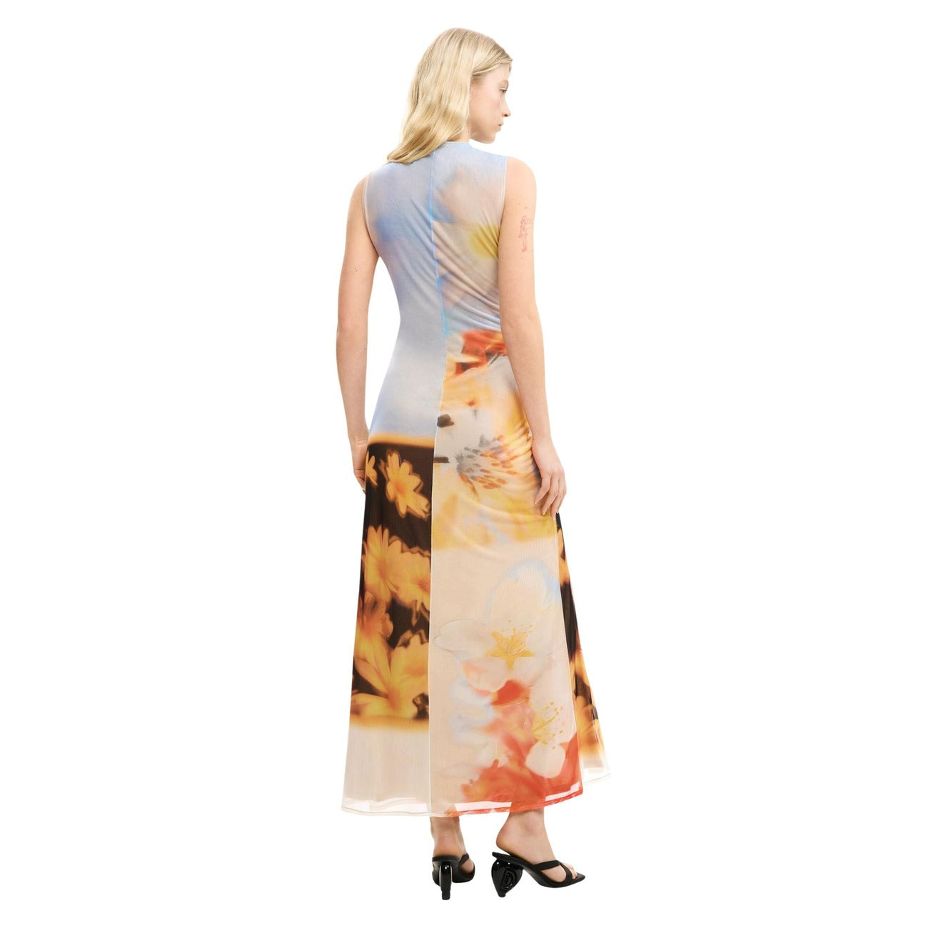 Desigual Mouwloze Bloemenjurk Dames Oranje