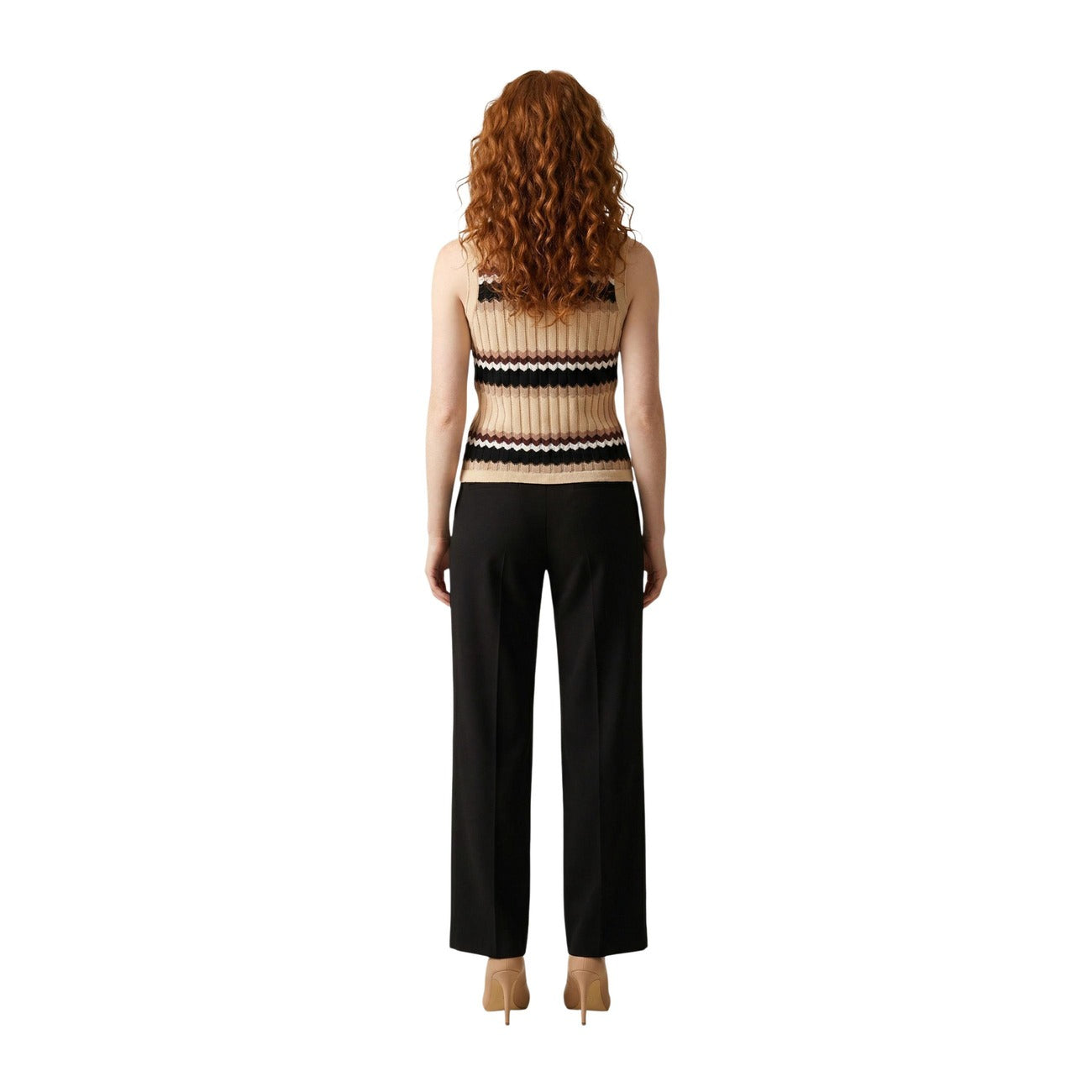 Artigli Gestreepte Top Dames Beige