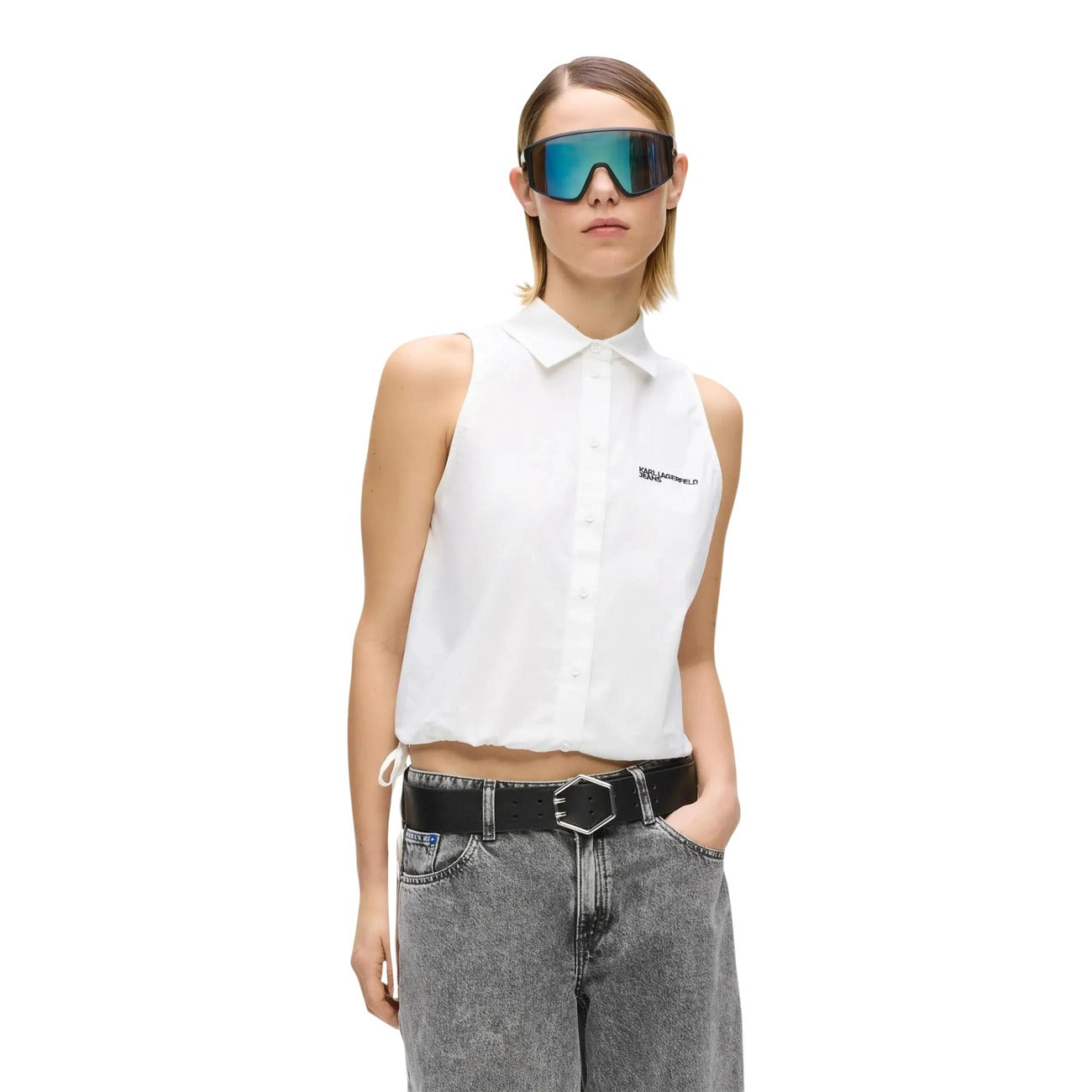 Karl Lagerfeld Jeans Mouwloze Blouse Dames Wit