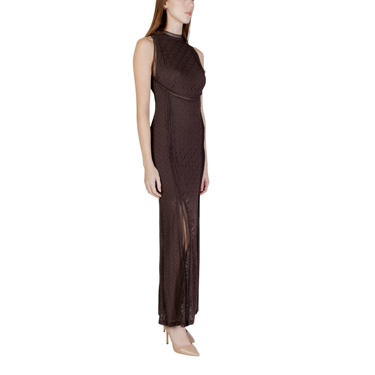Guess Mouwloze Jurk Dames Bruin