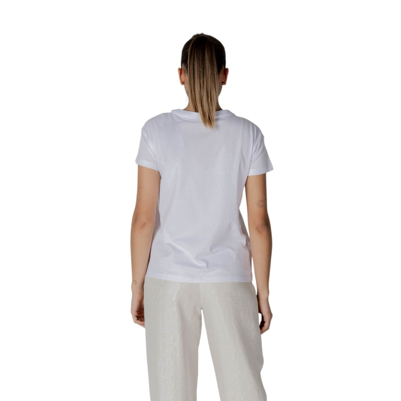 Armani Exchange V-hals T-shirt Dames Wit