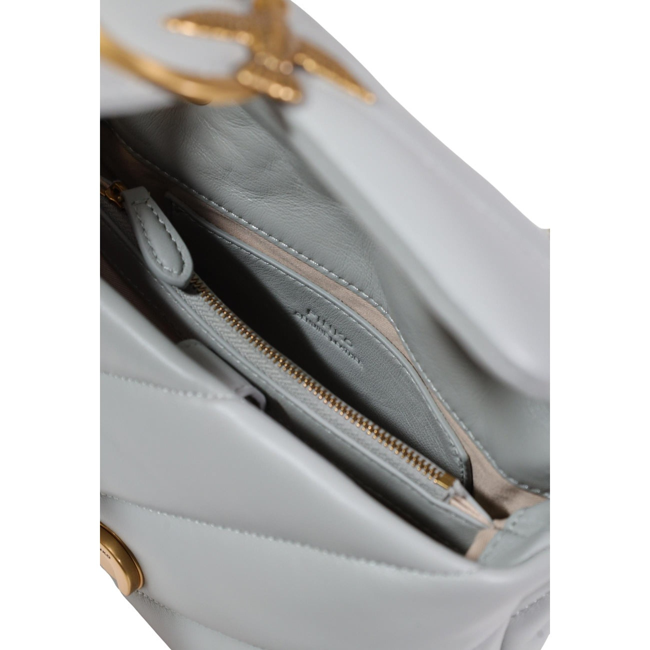 Pinko Leren Handtas Dames Grijs