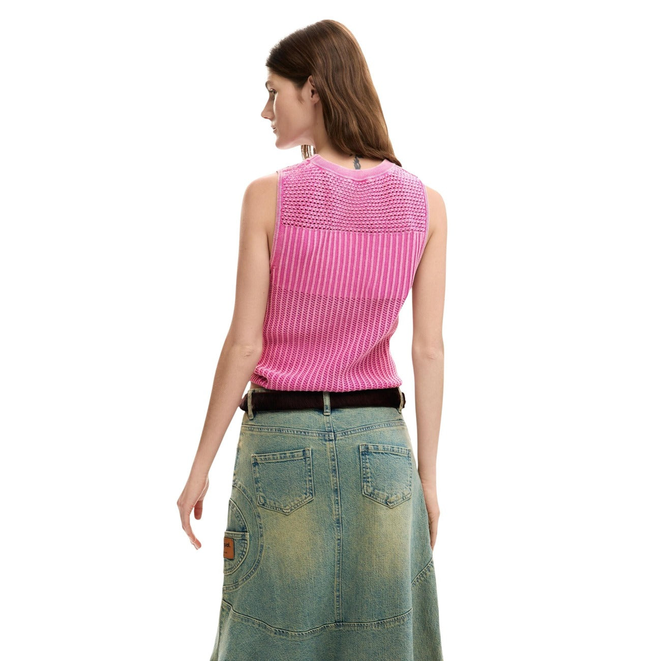 Desigual Mouwloze Top Dames Fuchsia