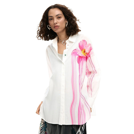 Desigual Shirt Dames Wit Bloemenprint