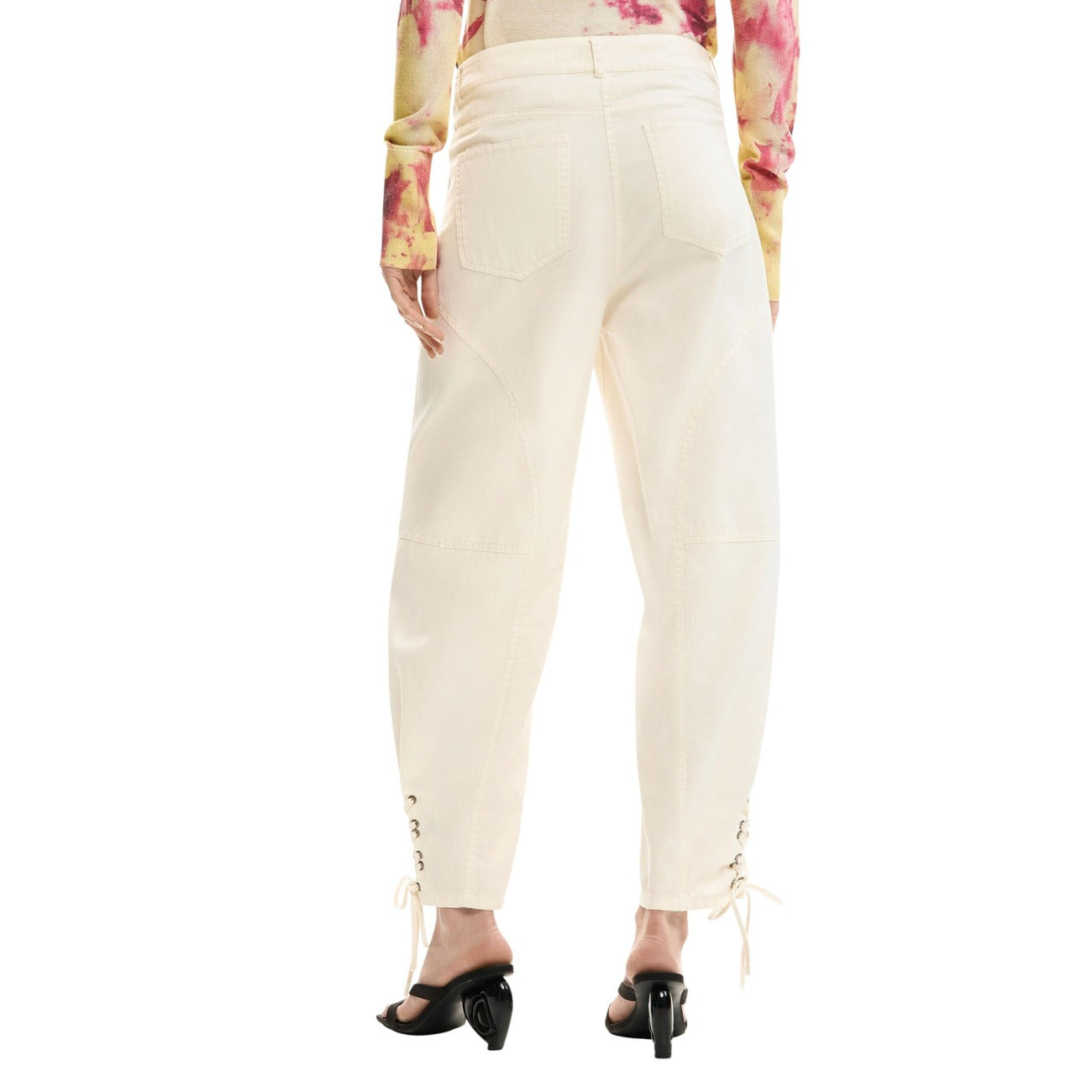 Desigual Katoenen Broek Dames Beige