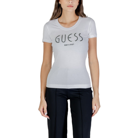 Guess Print T-shirt Dames Lichtblauw