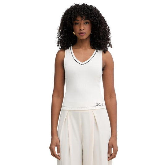 Karl Lagerfeld Jeans V-hals Tanktop Dames Zwart