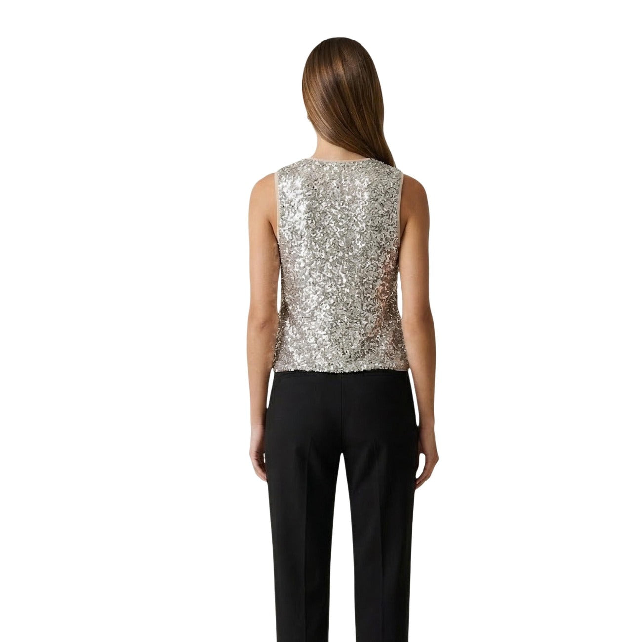 Artigli Pailletten Top Dames Beige