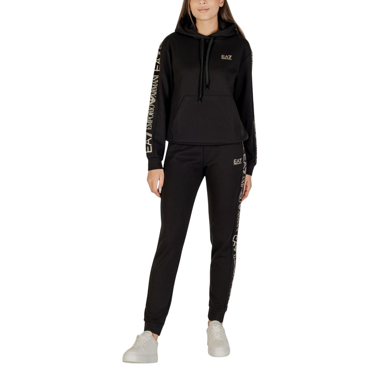 EA7 Emporio Armani Print Jumpsuit Dames Zwart
