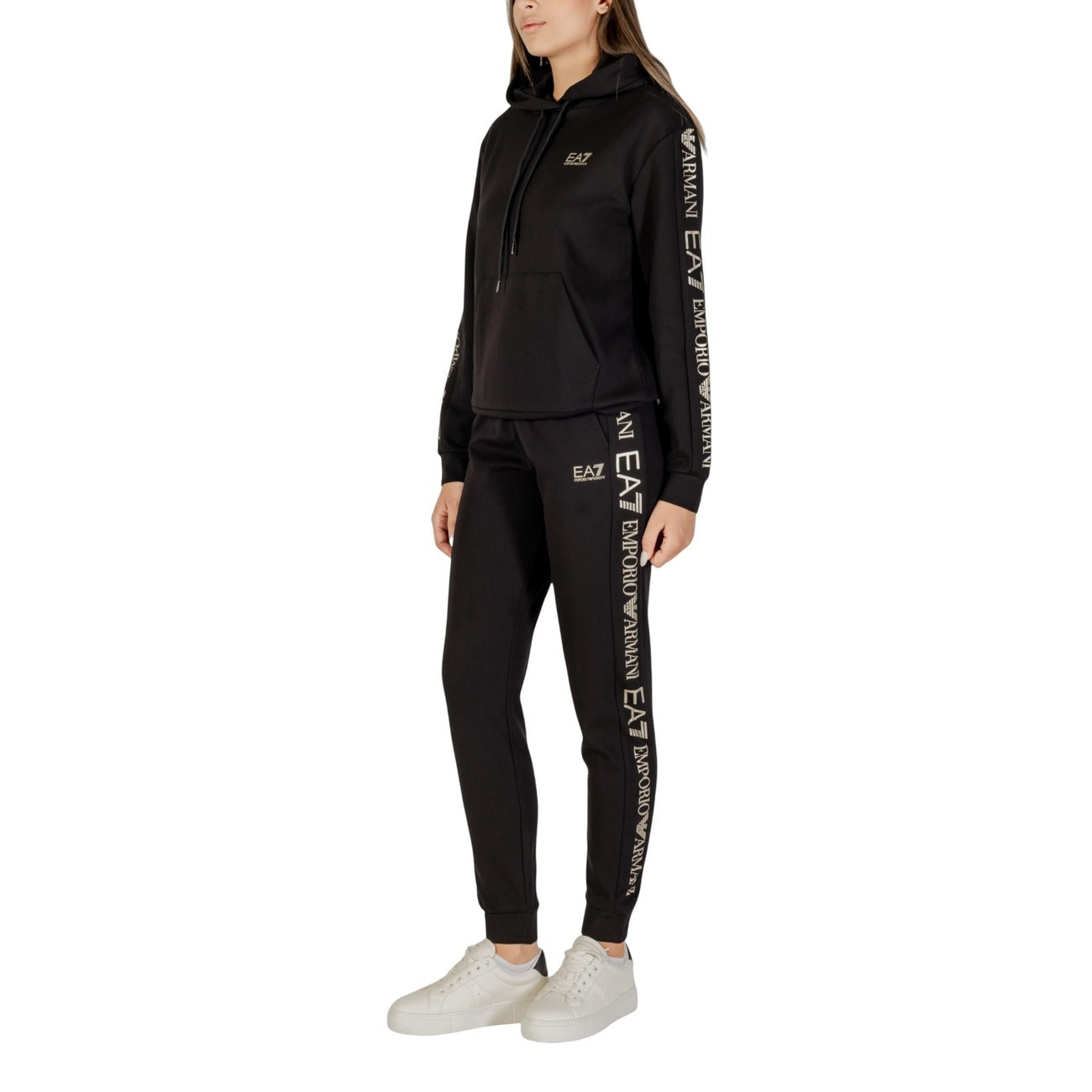 EA7 Emporio Armani Print Jumpsuit Dames Zwart