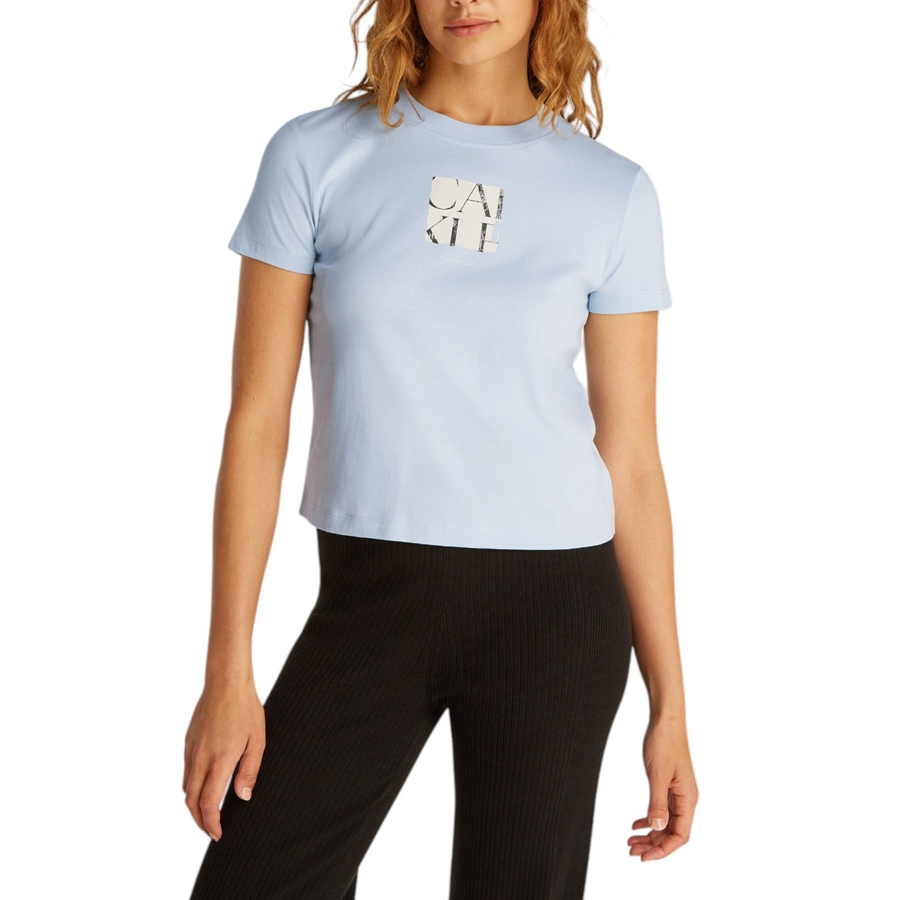 Calvin Klein Jeans Print T-shirt Dames Lichtblauw