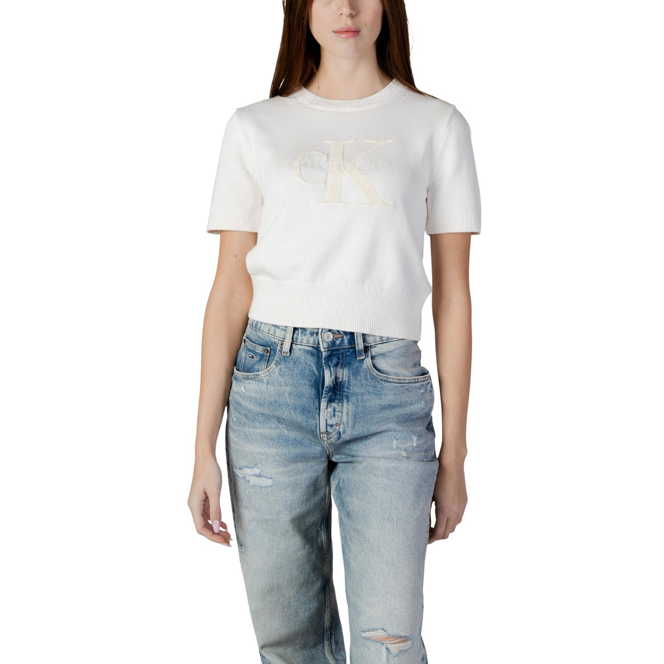 Calvin Klein Jeans Katoenen Top Dames Beige